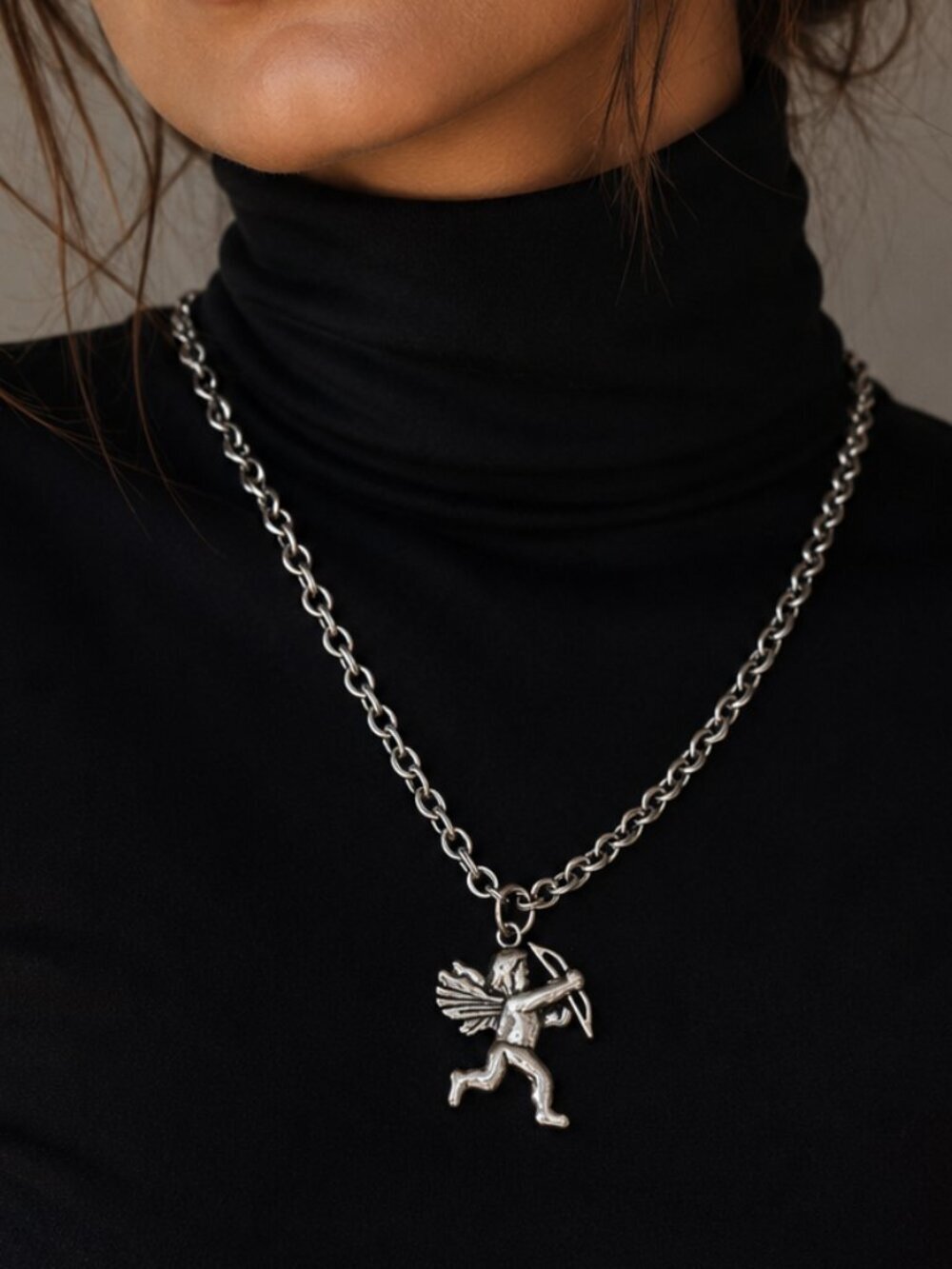 Cherub Angel Cupid Necklace Pendant Silver Baroque Gift Christmas Valentines Day